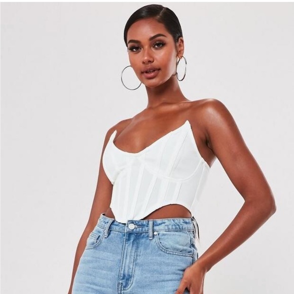 Missguided | Tops | Corset Top White Missguided Size 4 High Bust Point |  Poshmark